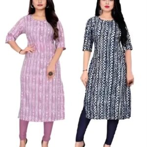 Stylish Printed Crepe Kurti & Kurta Combo for Women | Office & Casual Wear | Latest Design | Lowest Price