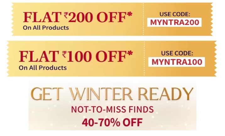 Upto 70% discount on Myntra