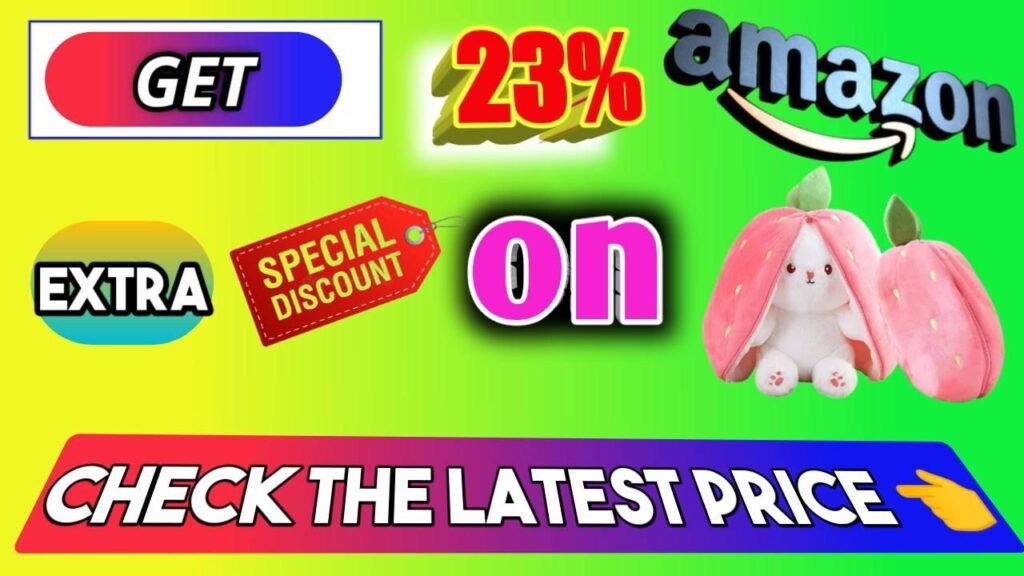 Adorable Reversible Carrot Strawberry Bunny Plush Toy Bas