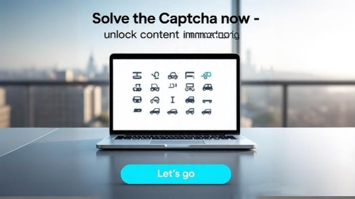 “Ein modernes Banner für ein Captcha-Angebot. Hintergrund: Laptop mit geöffnetem Captcha-Screen. Icons von Autos als Auswahloption. Text: ‘Löse jetzt das Captcha – Inhalte sofort freischalten!’ CTA-Button: ‘Jetzt starten’.”